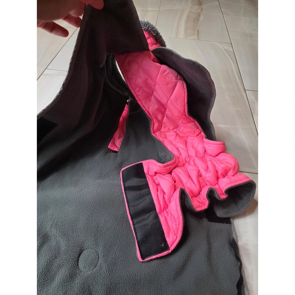 Fragralley Pink Quilted Dog Winter Coat Fleece Lined Reflective Vest XL W1